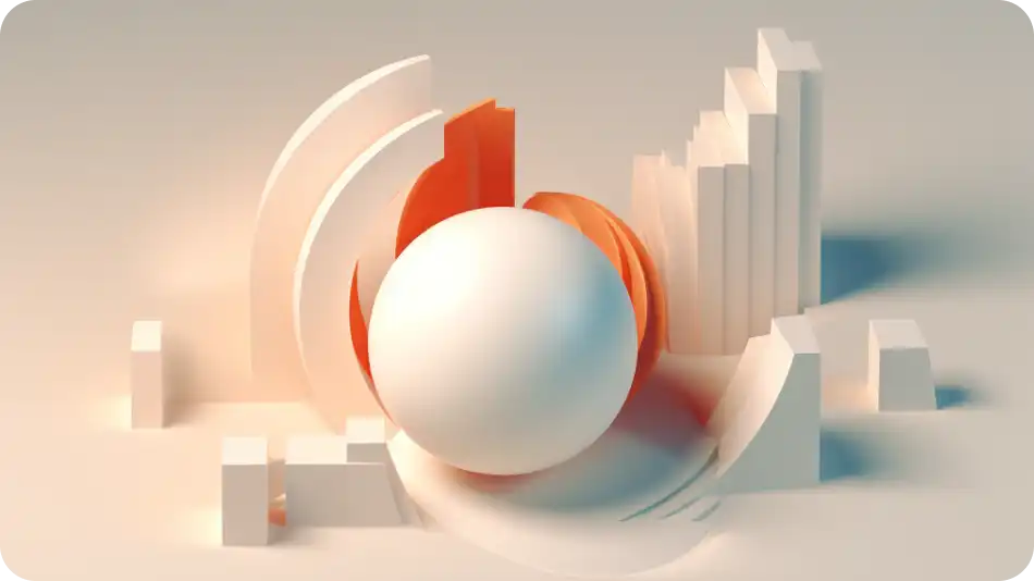 An abstract shapes represent invoice automation's benefits.