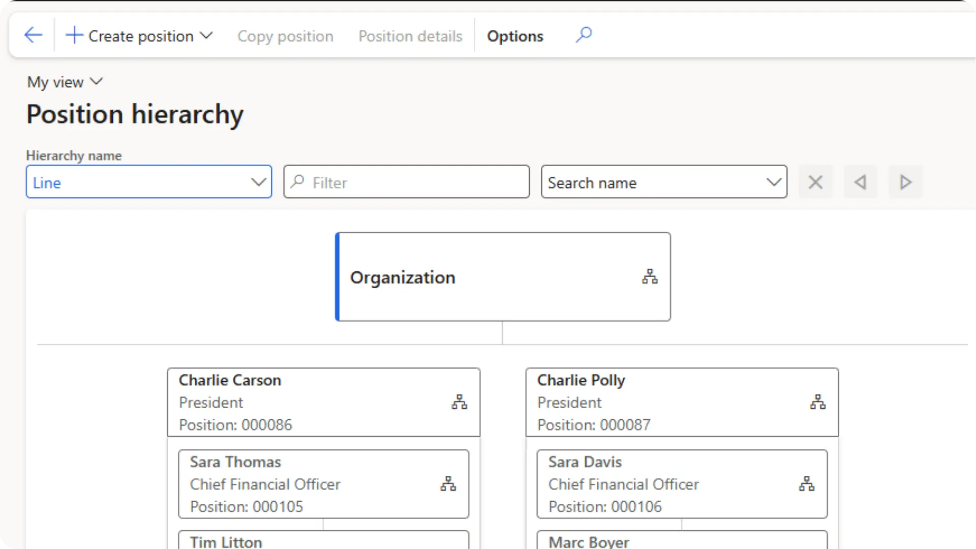 Screenshot of an "ExFlow Advance Approval Workflow" design interface. A workflow diagram contains two sequential steps labeled "Reference" and "Hierarchy," with navigation and editing controls visible in the toolbar.